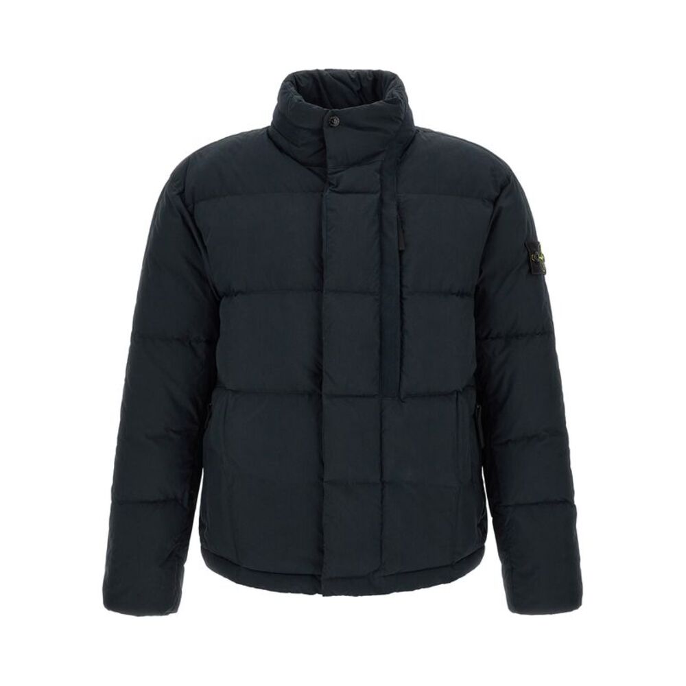 Stone Island Blue Cotton Full-Length Men's Jacket